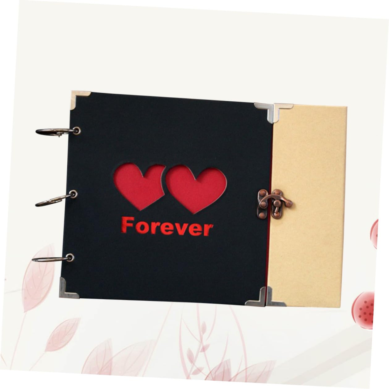 NOLITOY 10 Zoll Selbstgemacht Scrapbook Fotoalbum aus Eisen Herzmotiv Design Loses Erinnerungsalbum zum Selbstgestalten Geschenk für Jubiläum und Valentinstag