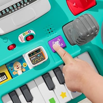 Fisher-Price Laugh & Learn DJ Activity Table | Bright and Musical Baby Activity Table, Version: English, UK; Italian; Portuguese; Spanish, Castilian, HRB60