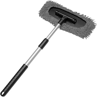 Car Cleaning Brush with Telescopic Handle - Aluminum Alloy Long Rod Wash Mop for Washing Caravan Van | Windshield Cleaner for Glass Truck SUV Window Floor Detailing