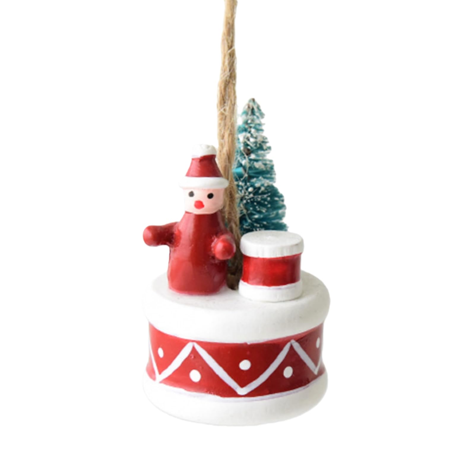 Nucelit Miniature Snowman Drum Decors Easy Hanging Festival Resin Perfect for Mantles Shelf Gift Exchange Miniature Christmas Tree Decoration Hanging