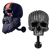 Super SMALL Tiny Motorcycle Helmet Rack Wall Mounted Epic but Tiny Design ((2 Pack) Viking and Terminator Skulls)