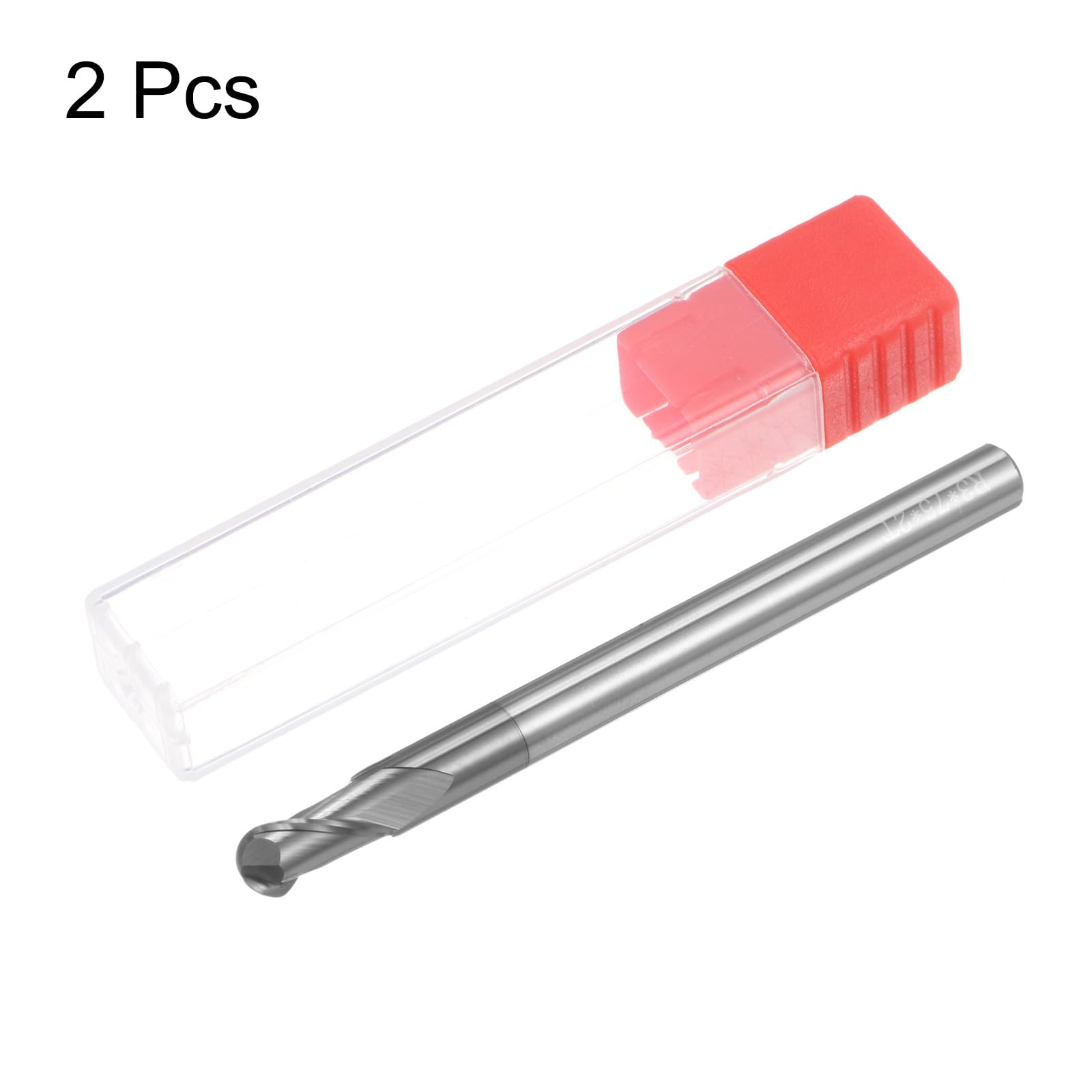 QUARKZMAN 2Pcs Fraises à Bout Sphérique pour Fraiseuse Cnc, Rayon de 3 mm (1/8") en Carbure Solide Revêtu d'Altin, 2 Flûtes Hrc45, Diamètre de 6 mm (1/4"), Queue de 6 mm (1/4")