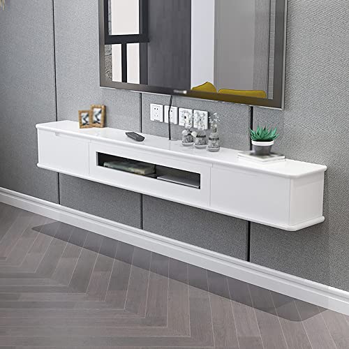 Mueble TV Suspendido, DiseñO De Concha Multifunción Mueble De Pared Estrecho Para Tv De Montaje En Pared, Adecuado Para Dormitorio Sala De Estar Sala Multimedia/D / 150cm