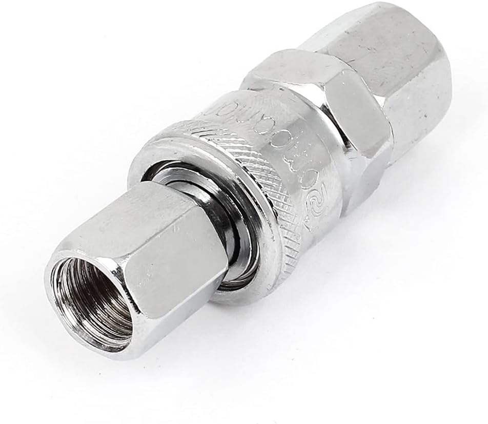 Pneumatic Quick Connector PF20 + SF20 1/4 BSP Aluminium QRC Air Line Hose Quick Fittings Coupler (Silver)