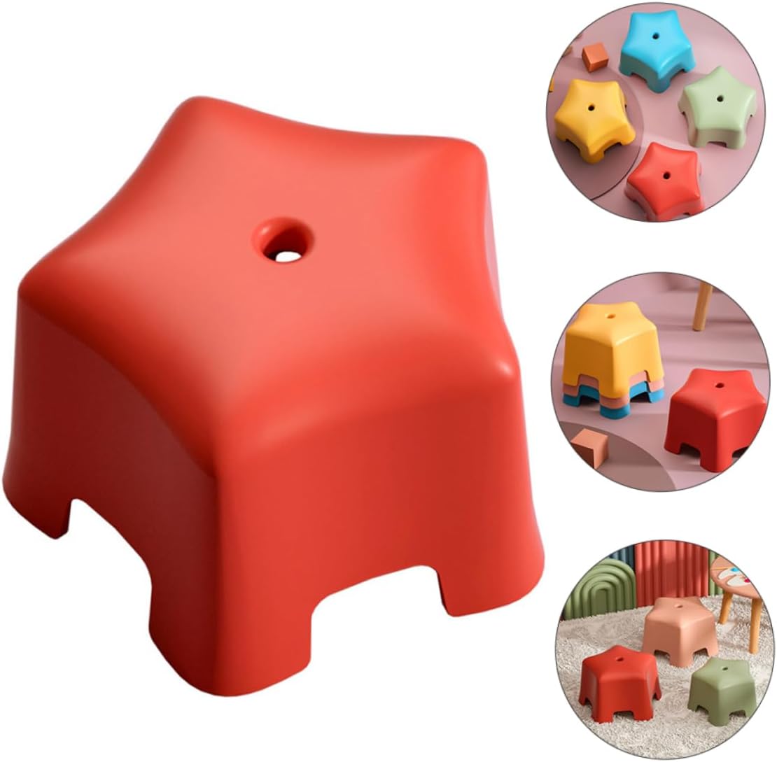 Zerodeko Non-Slip Boy Girl Stool Sea-Star Shape Bathroom Stool for Boy Girl Lightweight Design Comfortable Touch Space-Saving Household Furniture for