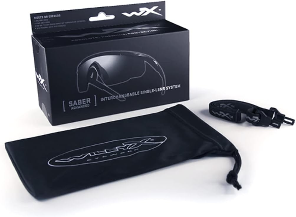 Wiley X Men's Protection 317 Saber Advanced Shooting Glasses-2 Lens-Smoke