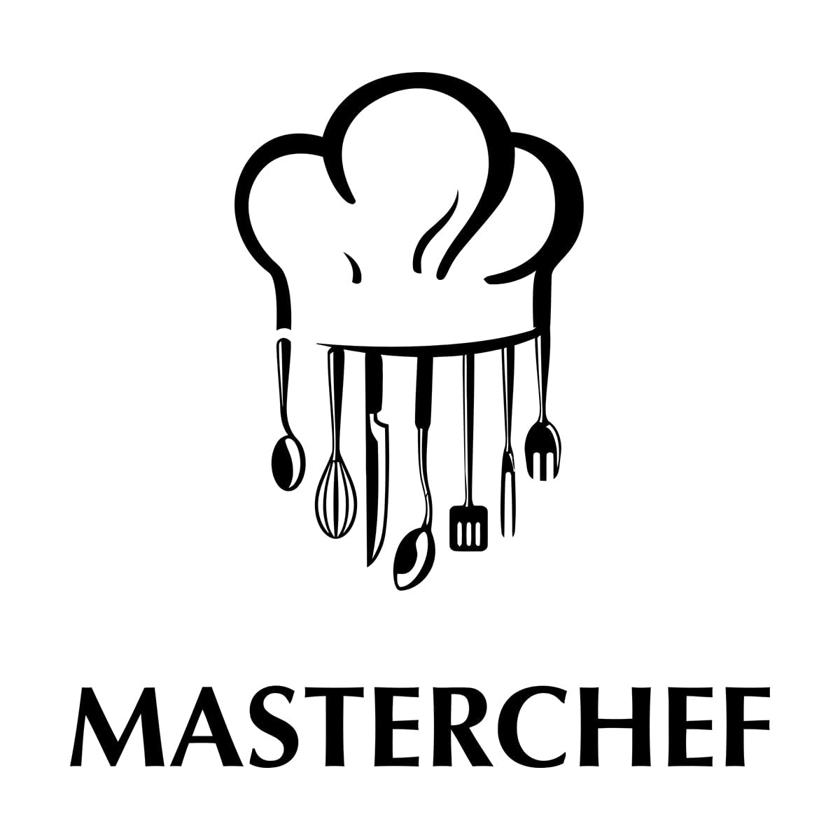 Engraving Stickers Attributes Cap Instruments Master Chef 36x36cm It Won't Fall Off Small Black — image 1
