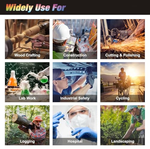 Image of THUNDERSTORM Safety Goggles Polycarbonate Lens Hard Coated Eye Protection Glasses Anti-Scratch Safety Glasses UV Protection Industrial, Bike riding, Cycling & Car Driving (Clear)