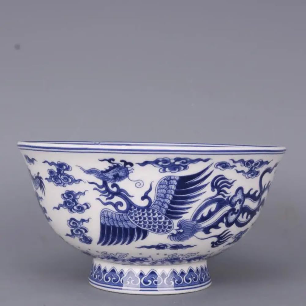 Cuenco de porcelana antigua YTDJJWLS de 15,2 cm con adornos de vajilla china fina