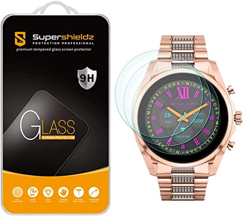 Supershieldz (Pacote com 3) Projetado para Michael Kors Gen 6 Bradshaw e Michael Kors Access Grayson (Gen 2) Protetor de tela de vidro temperado, antiarranhões, sem bolhas
