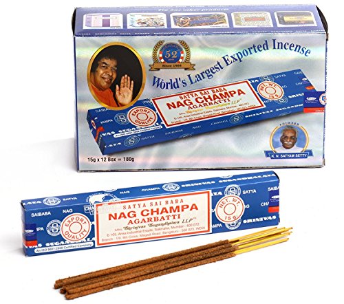 Satya Sai Baba Nag Champa Agarbathi, 15g X 12 Packets