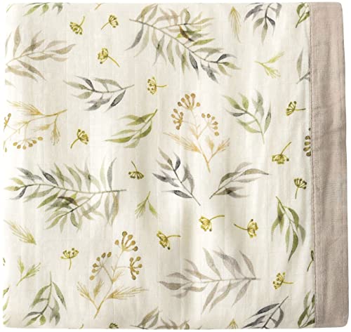 Image of Little Jump Muslin Baby Quilt, Oversized 47" x 47" Viscose from Bamboo Cotton Muslin Quilt Toddler Blanket - 2 Layers Muslin Crib Blanket for Baby Boy and Girls (Autumn Leaves)