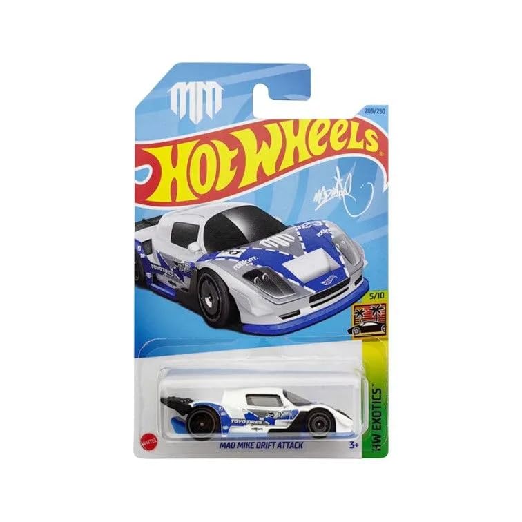 Image of Hot Wheels Mad Mike Drift Attack HW Exotics Ages 3 and Up 209 /250 (White)