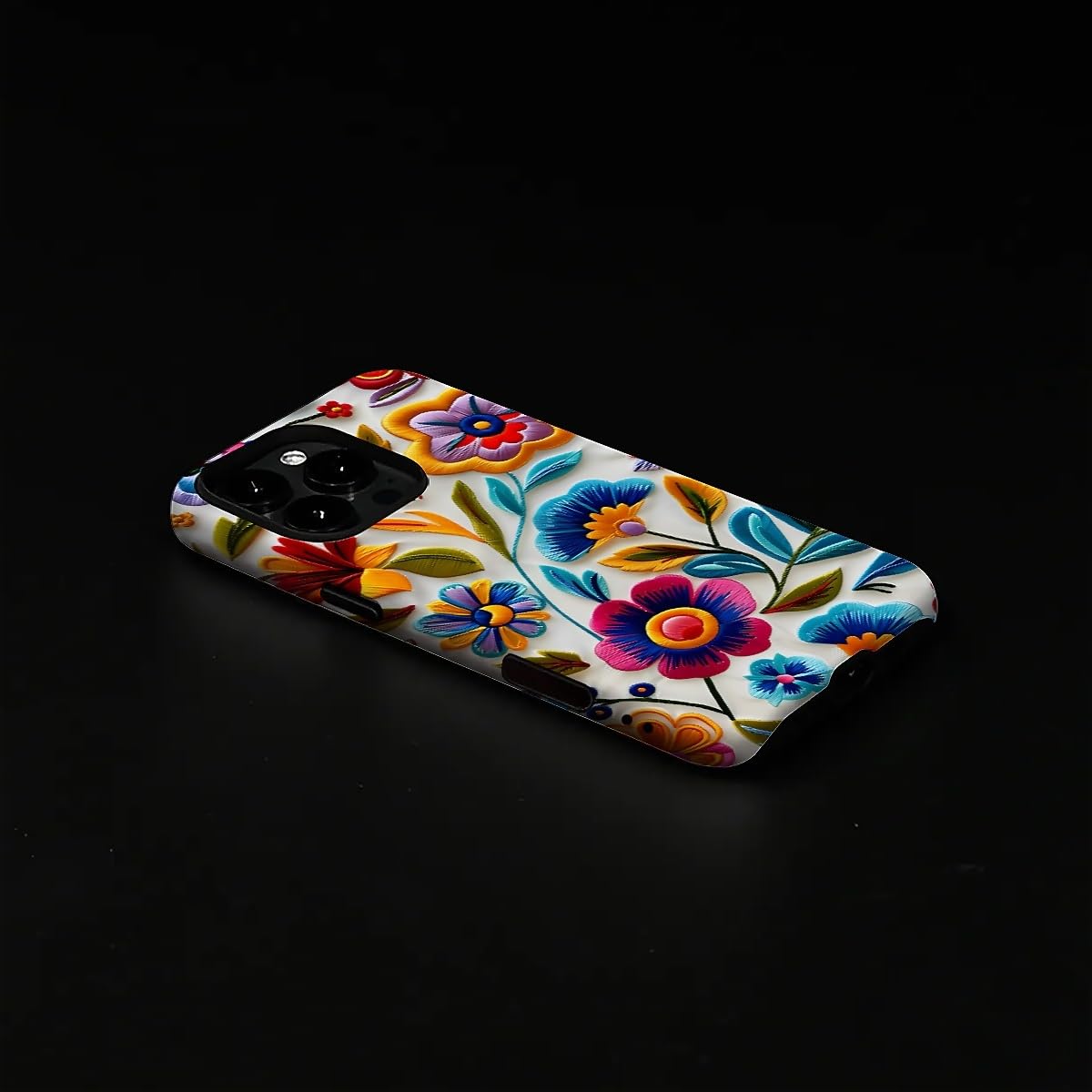2x IPhone 14 Hülle Mit Blumen-Muster – Stoßfestes Silikon-Case In Weiß | Matt & Glänzender Blitz-Design