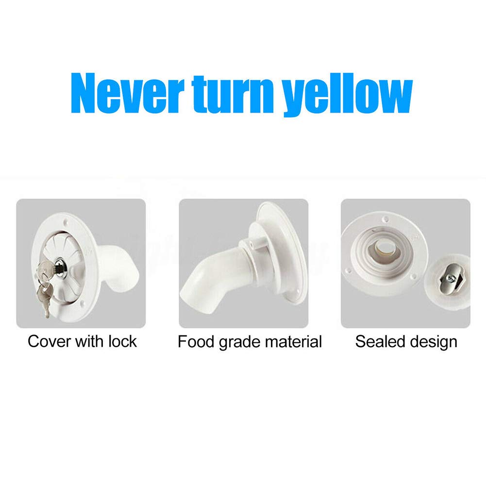 Gravity Water Inlet Lockable Cap with Lock, Fresh Water Fill Hatch
