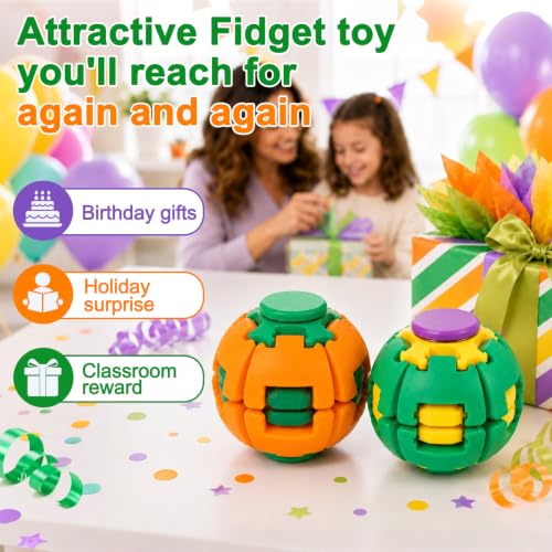 Press to Spin Fidget Spinner HelixCore Rotating Stress Ball 2 Pack, Sensory Fidget Toys for Adults Teens Boy Girl Gifts Anxiety Stress Relief Fidgets Office Desk Toy for Autism ADHD Fidget Ball by MACALOCA - Used condition - Image 7