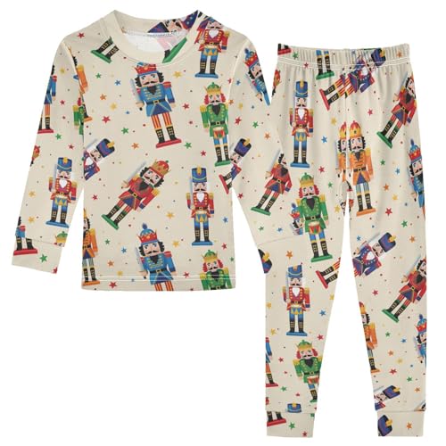 Pajama Sets Long Sleeve Colorful Cute Nutcracker Soft Comfy Sleepwear 2 Piece PJS 3-8T