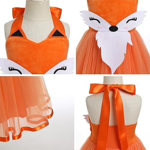 Disfraz de Zorro para Niñas 3-4 Años Naranja miniatura 6
