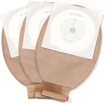65PCS Colostomy Bags,One Piece Ostomy Bags,Colostomy Supplies for Ileostomy Stoma Care,15 mm-60 mm Cut-to-Fit Colonoscopy Ostomy Bag- Includes 60PCS Colostomy Bags and 5PCS Ostomy Barrier Rings