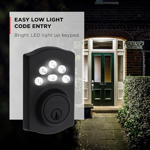 Pêne dormant électronique noir mat serrure à code pour porte entrée - 6
