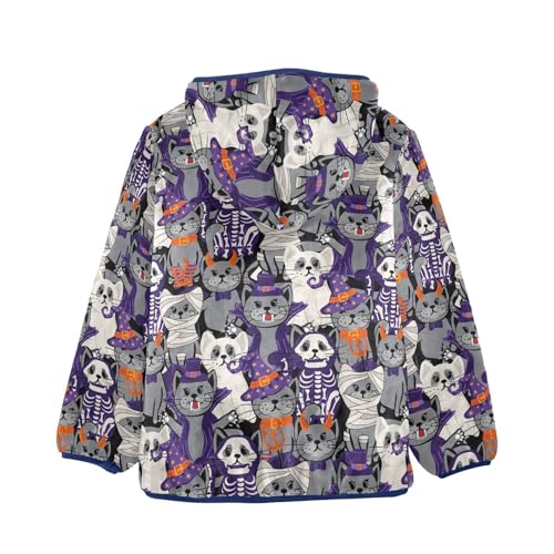 Boys' Fleece Hoody Jacket Zip Up Coat Warm Fall Winter Plush Jacket Halloween Cats Long Sleeve Outerwear2