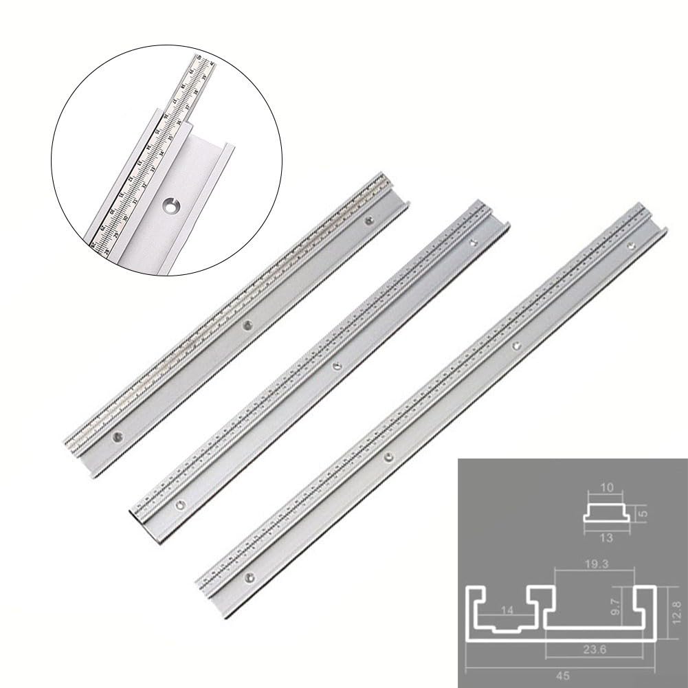 Binario a T con scanalatura a T a 45, binario a T in lega di alluminio 45 con scanalatura a T, binario a T per da banco router (60 cm)