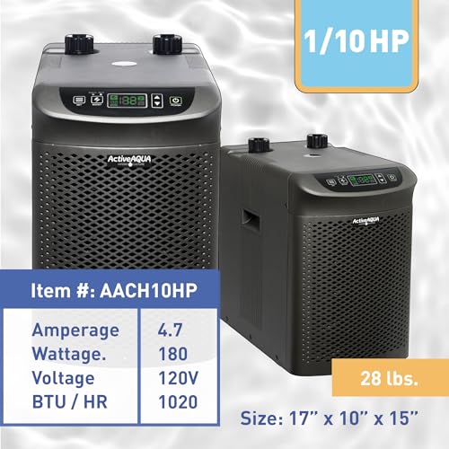 Image of Active Aqua 0.10 HP Water Chiller with Boost | Cold Plunge & Ice Bath Cooler | Digital Temp Control | Fresh & Salt Water, Hydroponics, Aquariums | 10-40 Gal
