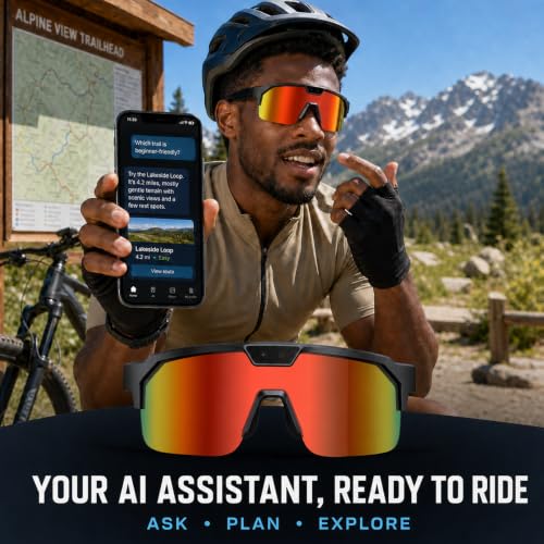 Image of GenXenon AI Smart Glasses with Camera for Cycling & Outdoor Sports - Orange