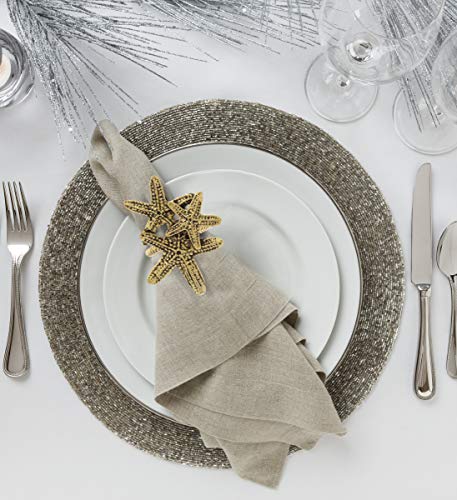 KitchaBon Gold Napkin Rings Set of 6, Table Setting Centerpiece Decor Napkins Ring Holders, Napkin Ring Packs for Family Holiday Dinner, Fancy Banquet & Wedding Decorations for Reception- Starfish - Image 6