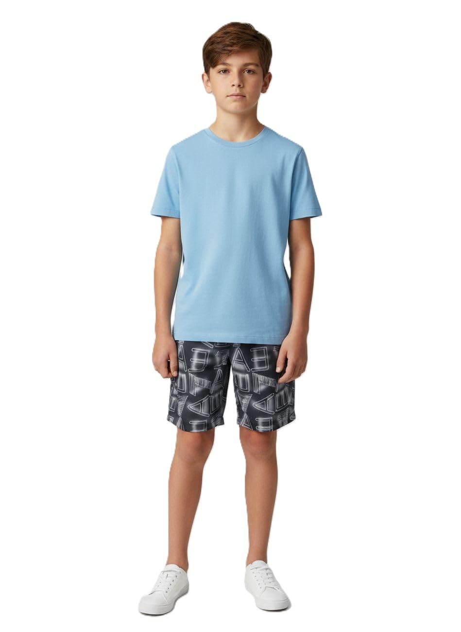 EA7 Emporio Armani Costume Bambino Modello Boxer 7B000316AF21250 8056643705699-14A Nero Bianco 14A