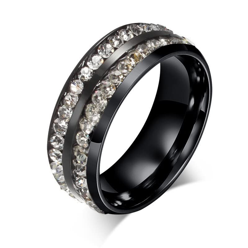 Fashion Frill Tantalizing Ring For Women AD Studded Black Silver Plated Rings For Girls Women Valentines Day Love Gifts (B0BVHCKG9P) Amazon Price History, Amazon Price Tracker