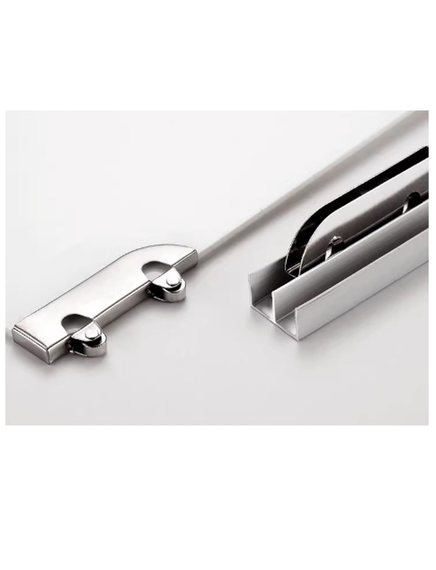 Zestaw prowadnic do drzwi przesuwnych ze stopu aluminium do gładkich szklanych lub drewnianych paneli drzwiowych - górny i dolny tor z kołami pasowymi(200cm)