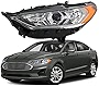 munirater Driver Side Halogen Projector Headlight Headlamp Assembly w/ LED DRL Amber Corner Replacement for 2017-2019 Fusion FO2502350
