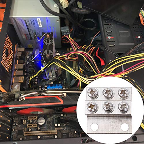 UKCOCO 4Pcs Barra de Aterramento de Terminal de Cobre ElÃ©trico de 6 Furos para Gabinete de Distribu