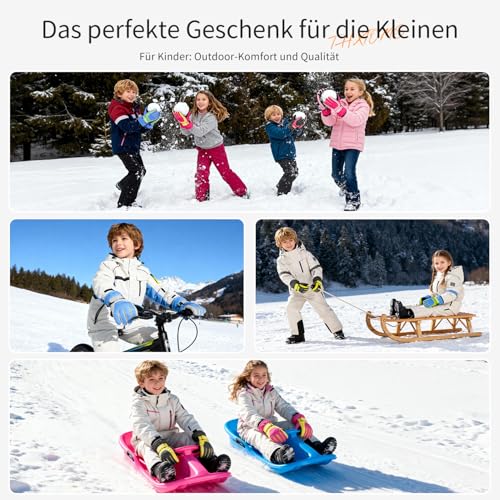 ThxToms Guantes de esquí para niños de Invierno de esquí de Poliuretano -15 °C, Resistentes al Viento Impermeables cálidos fríos Deportes al Aire Libre, Snowboard, esquí niños y niñas de 4 a 13 años - imagen 7