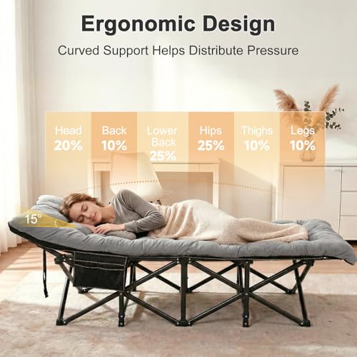 Image of ABORON 2PK XXL Camping Cot for Adults 900LBS - 78 inchx32 inch Oversized Folding Bed with Mattress Pad, Heavy Duty 1200D Oxford Outdoor Cot with Carry Bag