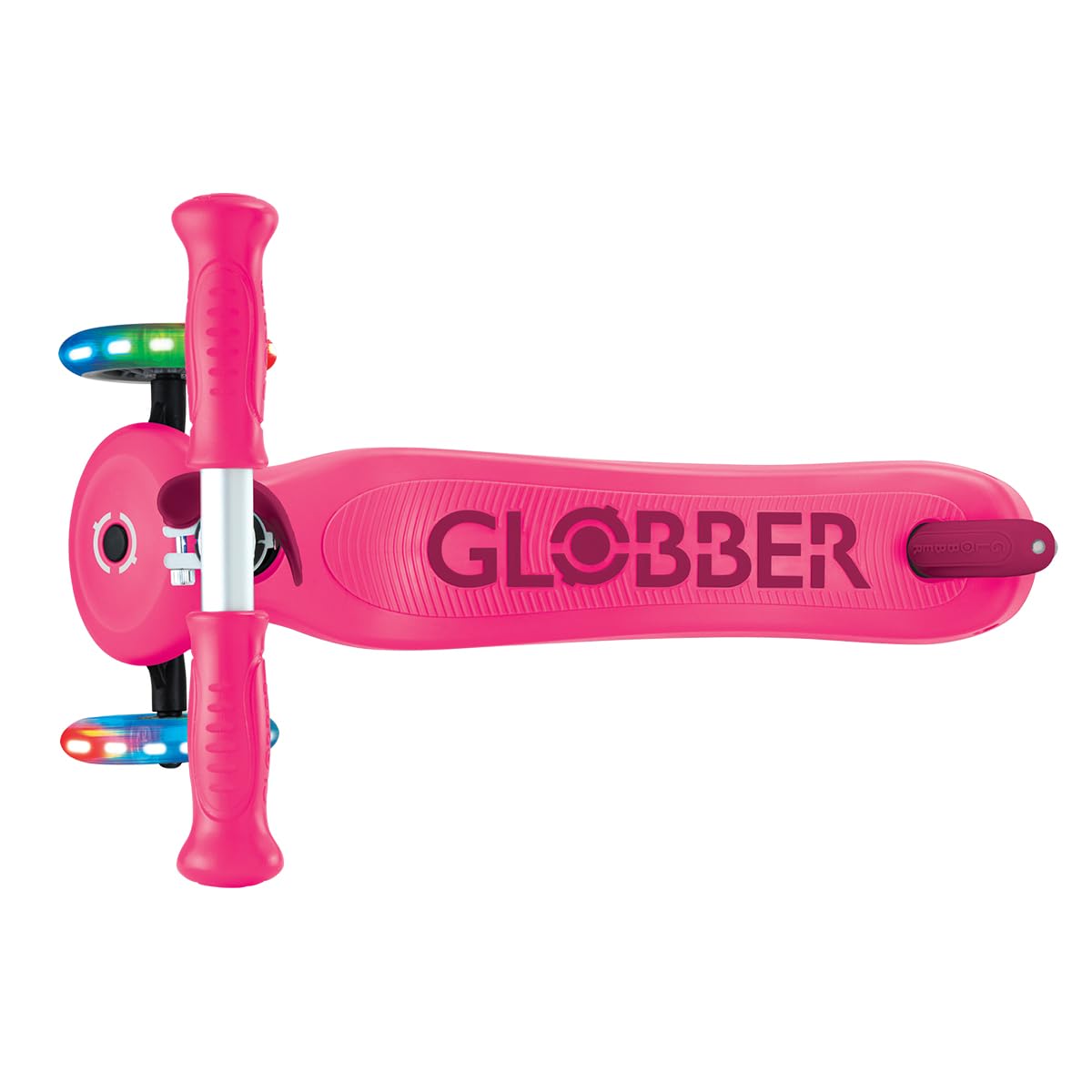 Globber - GO•UP Sporty Lights - Trottinette évolutive 3 Roues avec siège, pour Les Enfants de 15 Mois à 6 Ans, Rose