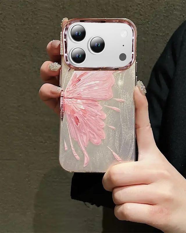 Image of DIZORO iPhone 17 Pro Case, Compatible with MagSafe, Non-Yellow Military-Grade Drop Protection & Hard PC Back Cover Slim Transparent Anti-Scratch Shockproof Phone Case-Rose Gold