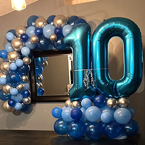 Blue 2 Balloons, 40 Inch Large Foil Number Balloons Set 0-9, Self Inflating Digital 2 Helium Balloon For Boys Men 2Nd 12Th 20Th Age Birthday Anniversary Party Decorations Photo Shoot Supplies #TOP7