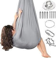 tylxayoxa Aerial Yoga Hängematte Set, Aerial Yoga Swing Air Fliegen, Nestschaukel, Yoga-Schaukel Hammock Swing 200 Kg Max. Tragfähigkeit Mit Beschläge, Anti-Gravity-Übungen(Grau,150x280CM/59x110in)