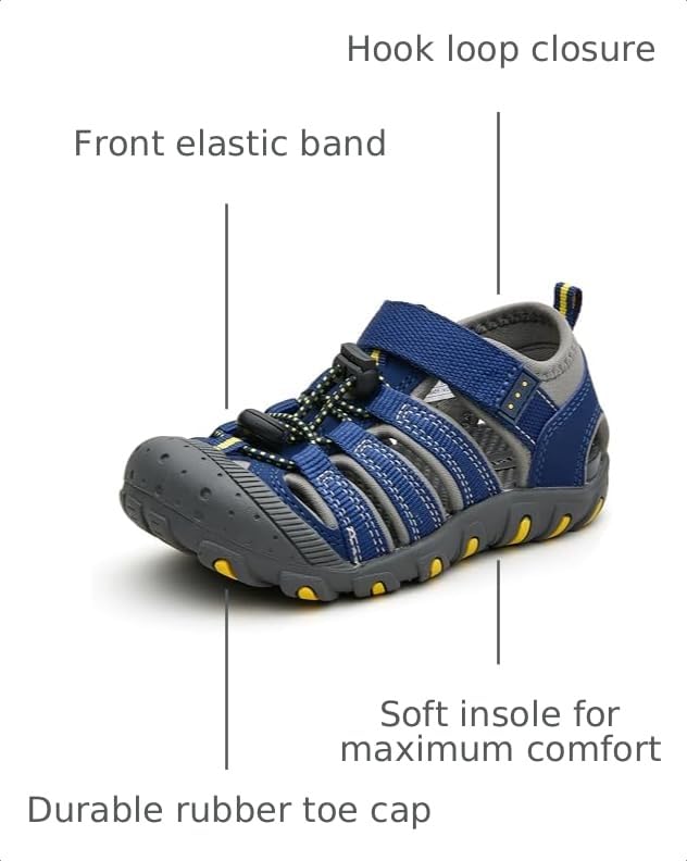 Image of Weestep Toddler Little Kid Boys and Girls Close Toe Hook Loop Sandal