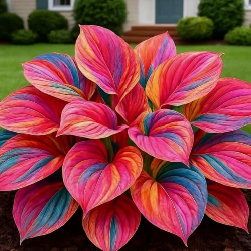 Image of Hosta Seeds For Planting (200 SEEDS) Low Maintenance - Grow Indoor /Outdoor Both - Grow Year Round (MIDNIGHT RAINBOW)