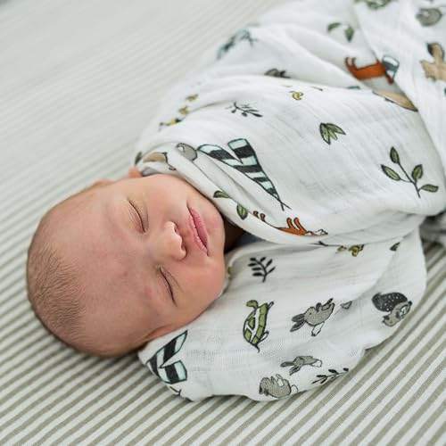 Image of Little Unicorn Muslin Swaddle Blanket for Newborns & Infants | Soft & Breathable Fabric | Set of 3 Baby Blankets for Swaddling, Nursing, Shower Gifts (Forest Friends)