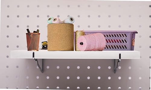 Miniatura 6 de KINOMI Accesorios de tablero de clavijas de alta resistencia, kit de valor, 16 soportes de estante de tablero de clavijas y 8 estantes de tablero de