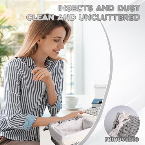 KiKiHong Woven Storage Baskets with Lids 3-Piece Set -Woven Storage Basket Boxes for Home Office, Bathroom & Bedroom | Boho Decor(Grey) - Cosy Home Interiors KiKiHong Woven Storage Baskets with Lids 3-Piece Set -Woven Storage Basket Boxes for Home Office, Bathroom & Bedroom | Boho Decor(Grey) - Image 5