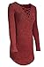 DREAGAL Women's Long Sleeve Low Cut Sweaters Bodycon Short Tight Dress,Wine Red,S