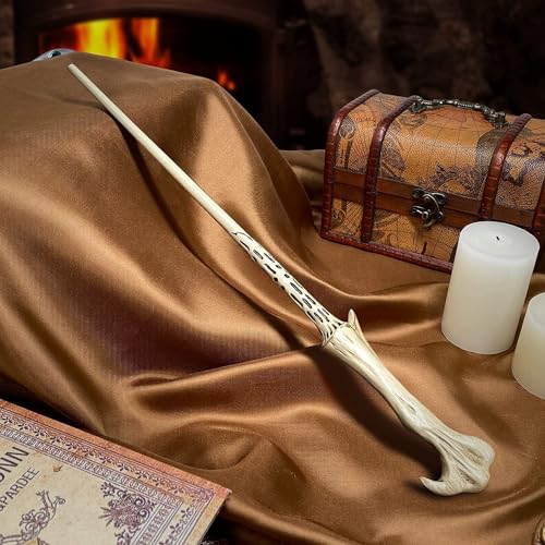 Image of MilesMagic Harry Potter Wand with Magic Spell and Platform Ticket | Wizard Cosplay Light Up LED Sorcerer's Witchcraft Magic Dress Up Wand for Potterheads | 33 cm | (Lord Voldemort)