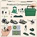 LovesTown 115PCS Army Men Playset, Military Soldier Set Army Action Figures Battle Group Military Base Toy with Box Helicopter for Gifts Green