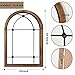 blue page Arched Mirror, Farmhouse Wall Decor Accent, Rustic Wood Framed Mirror Like Window for Bathroom, Bedroom, Entryway, or Living Room