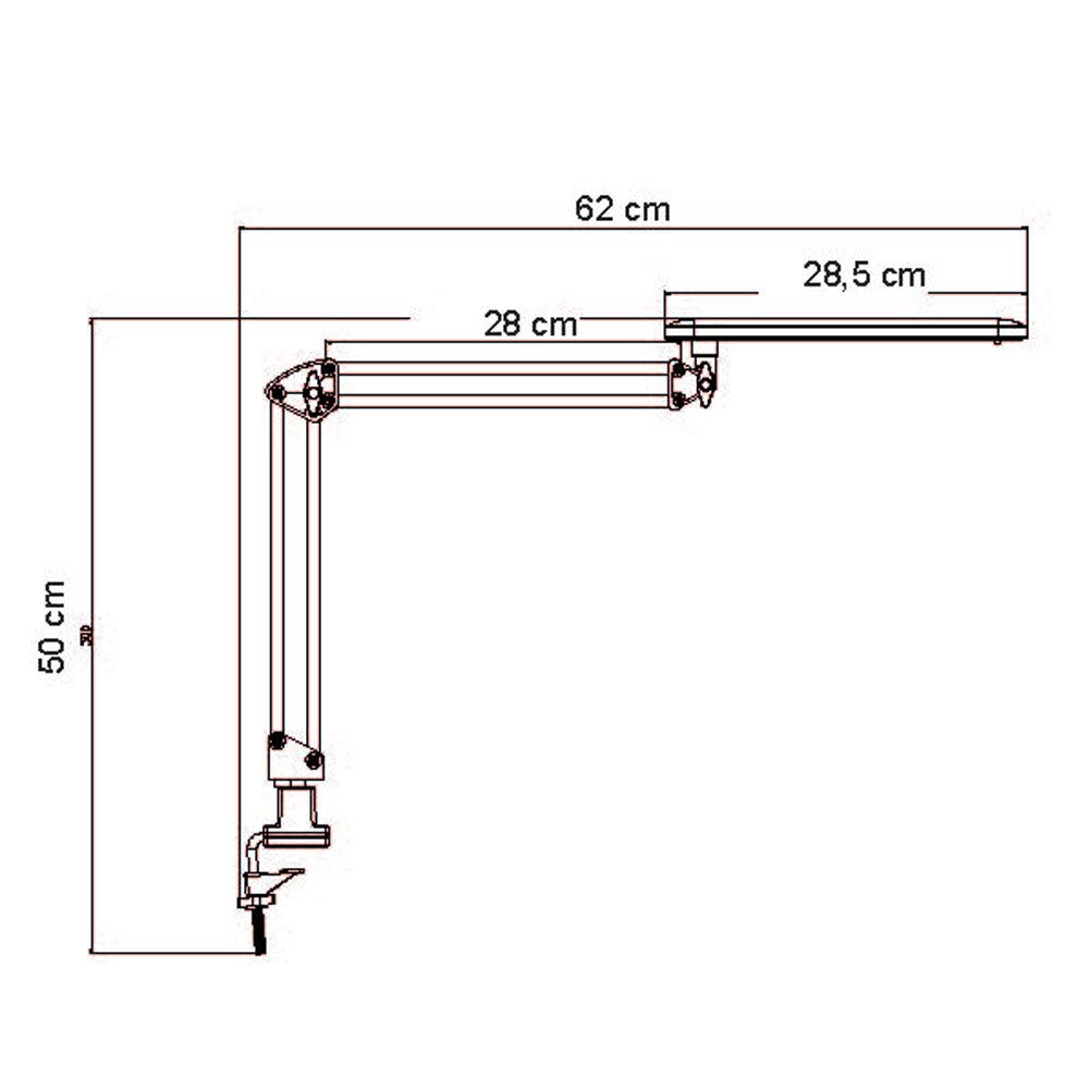 Alco-Albert - Lampada da scrivania a LED con Morsetto, 20 LED, 7 W, Nera